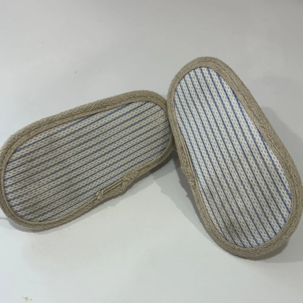 Kids Blue and Beige Moccasins